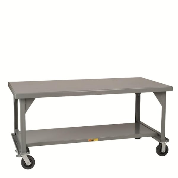 Mobile Heavy-Duty Workbench, 3600 lbs., Floor Lock, Adjustable Height